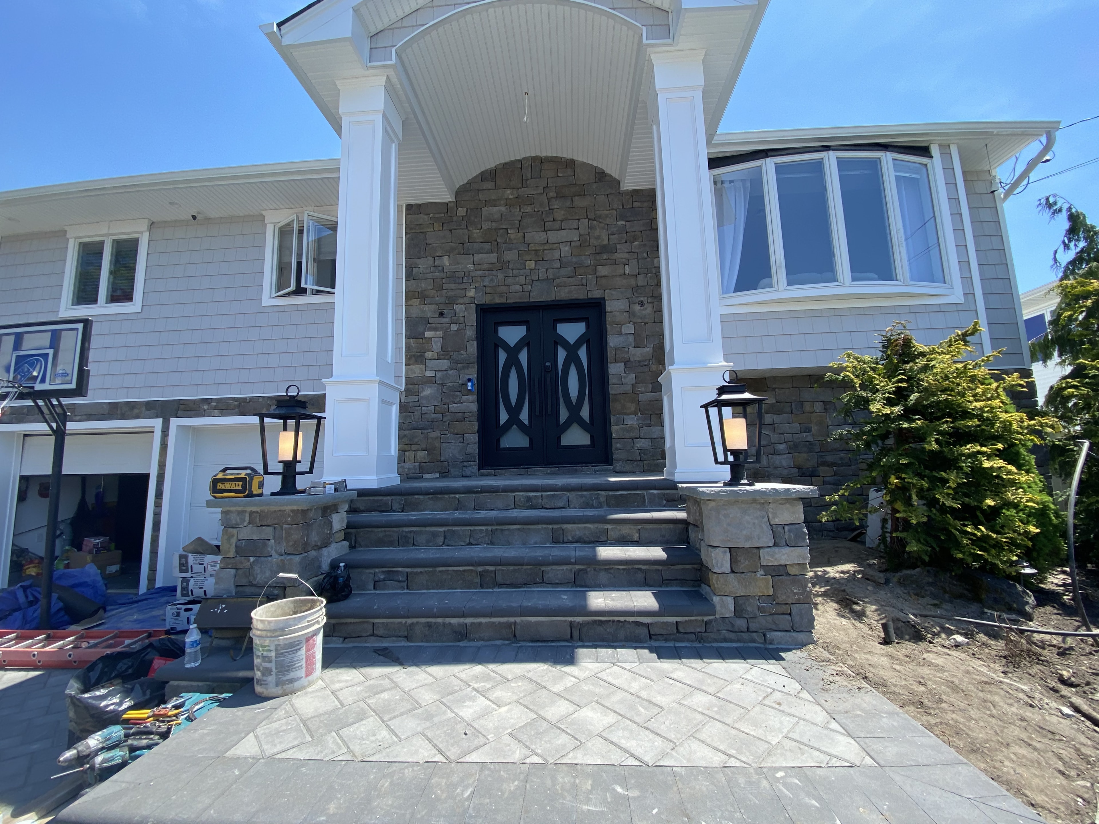 Stone Entry Steps & Paver Walkway